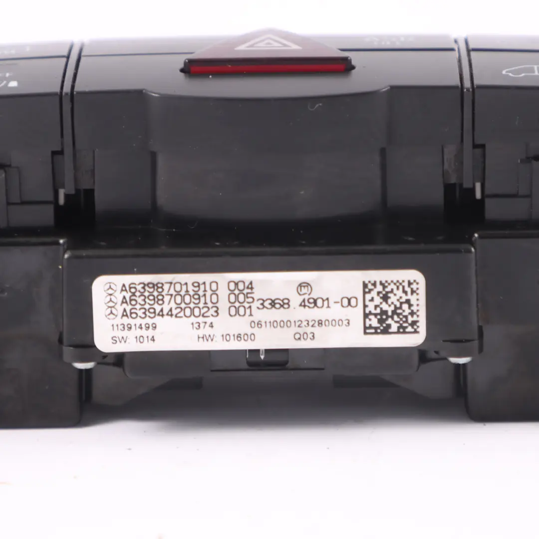Interruttore Pannello Controllo Blocco ASR Pericolo per Mercedes W639 con numero di parte A6398701910 Mercedes W639 Interruttore Pannello Controllo Blocco ASR Pericolo - SKU A6398701910-4 - Numero di parte A6398701910