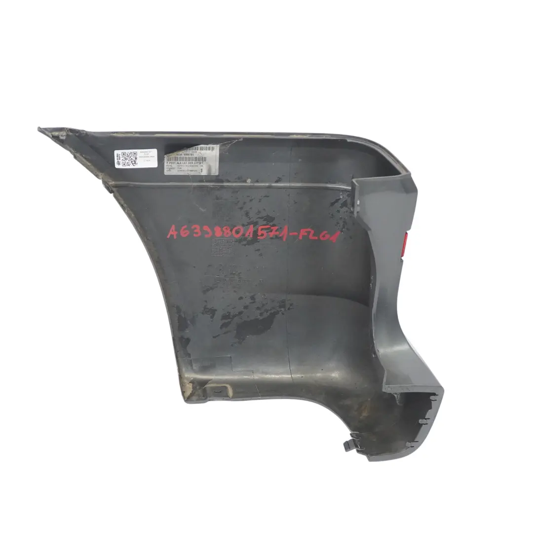 Bumper Right O/S Side Corner Trim Flint Grey - 368 to Mercedes Vito W639 Rear with Part number A6398801571 Mercedes Vito W639 Rear Bumper Right O/S Side Corner Trim Flint Grey - 368 - SKU A6398801571-FLG1 - Part number A6398801571