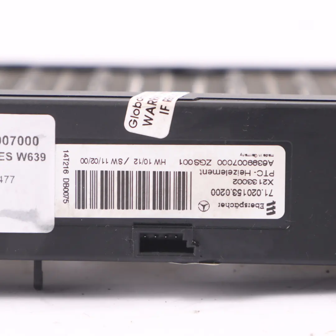 Heizung Mercedes Vito W636 W639 Elektrische Unterstützung PTC Matrix für mit Teilenummer A6399007000 Heizung Mercedes Vito W636 W639 Elektrische Unterstützung PTC Matrix - SKU A6399007000 - Teilenummer A6399007000