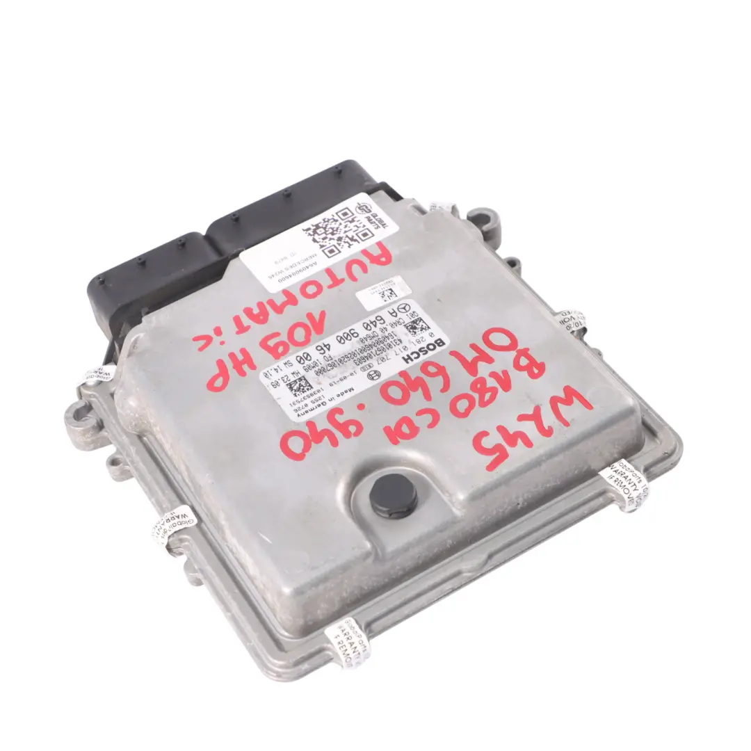 640.940 Centralina Motore Automatico per Mercedes W245 B180 CDI con numero di parte A6409004600 Mercedes W245 B180 CDI 640.940 Centralina Motore Automatico - SKU A6409004600 - Numero di parte A6409004600