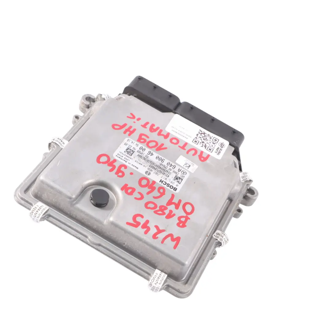 640.940 Unidad control motor ECU Automático para Mercedes W245 B180 CDI con número de pieza A6409004600 Mercedes W245 B180 CDI 640.940 Unidad control motor ECU Automático - SKU A6409004600 - Número de pieza A6409004600