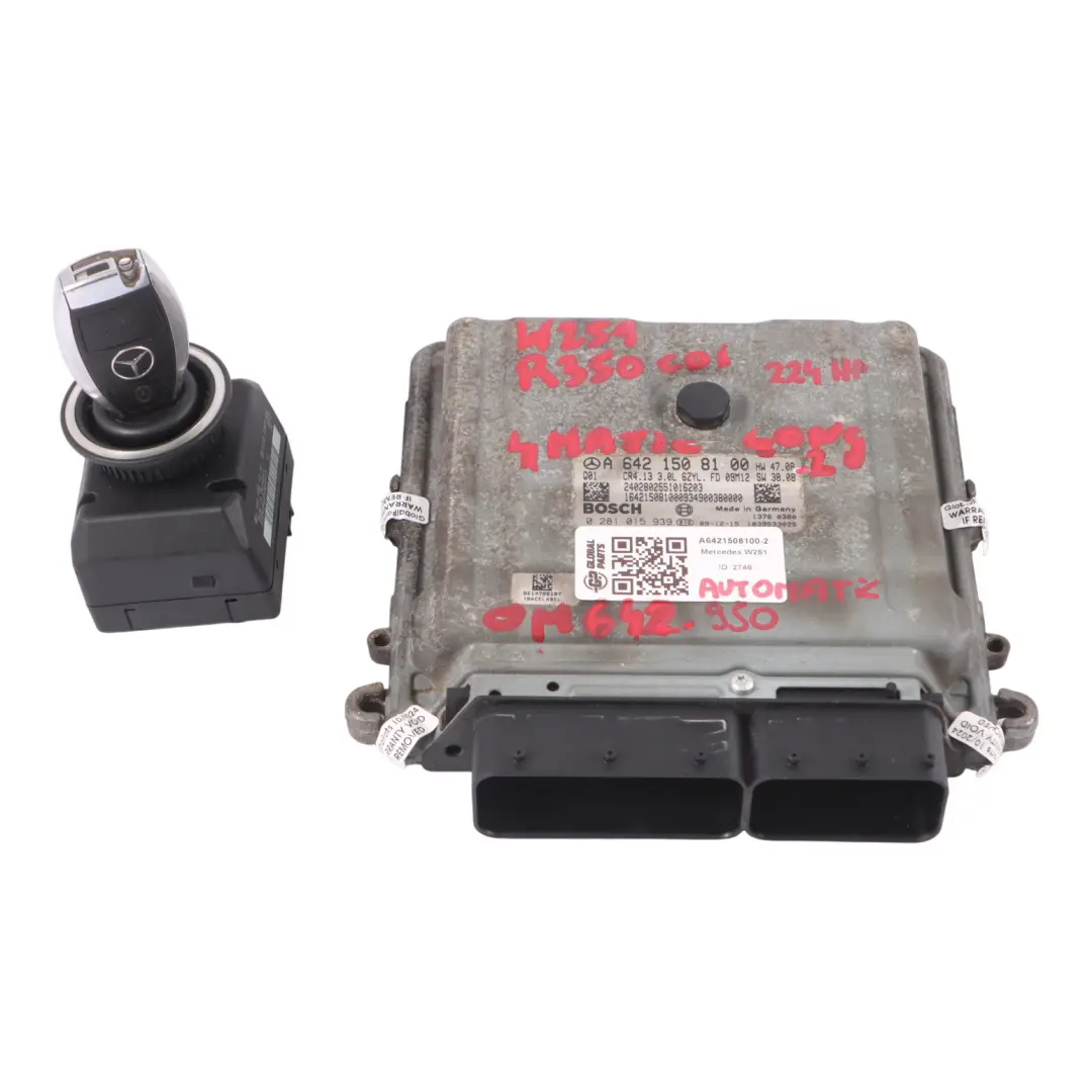642.950 224HP Motor Unidad ECU Kit Key Lock para Mercedes W251 R 350 CDI con número de pieza A6421508100 Mercedes W251 R 350 CDI 642.950 224HP Motor Unidad ECU Kit Key Lock - SKU A6421508100-2 - Número de pieza A6421508100