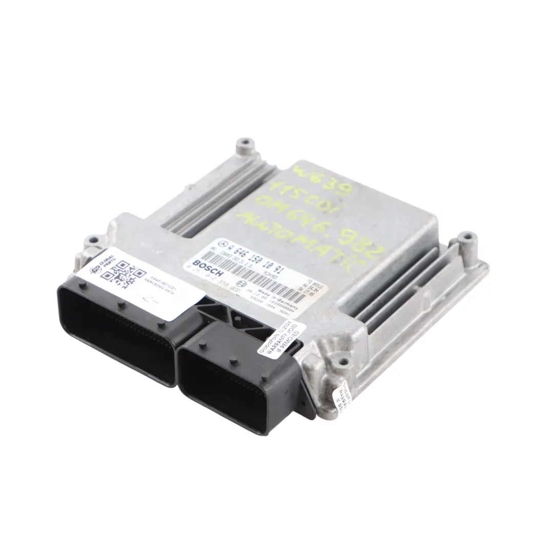 646.982 Engine Control Unit ECU Automatic to Mercedes Vito W639 115 CDI with Part number A6461501091 Mercedes Vito W639 115 CDI 646.982 Engine Control Unit ECU Automatic - SKU A6461501091 - Part number A6461501091