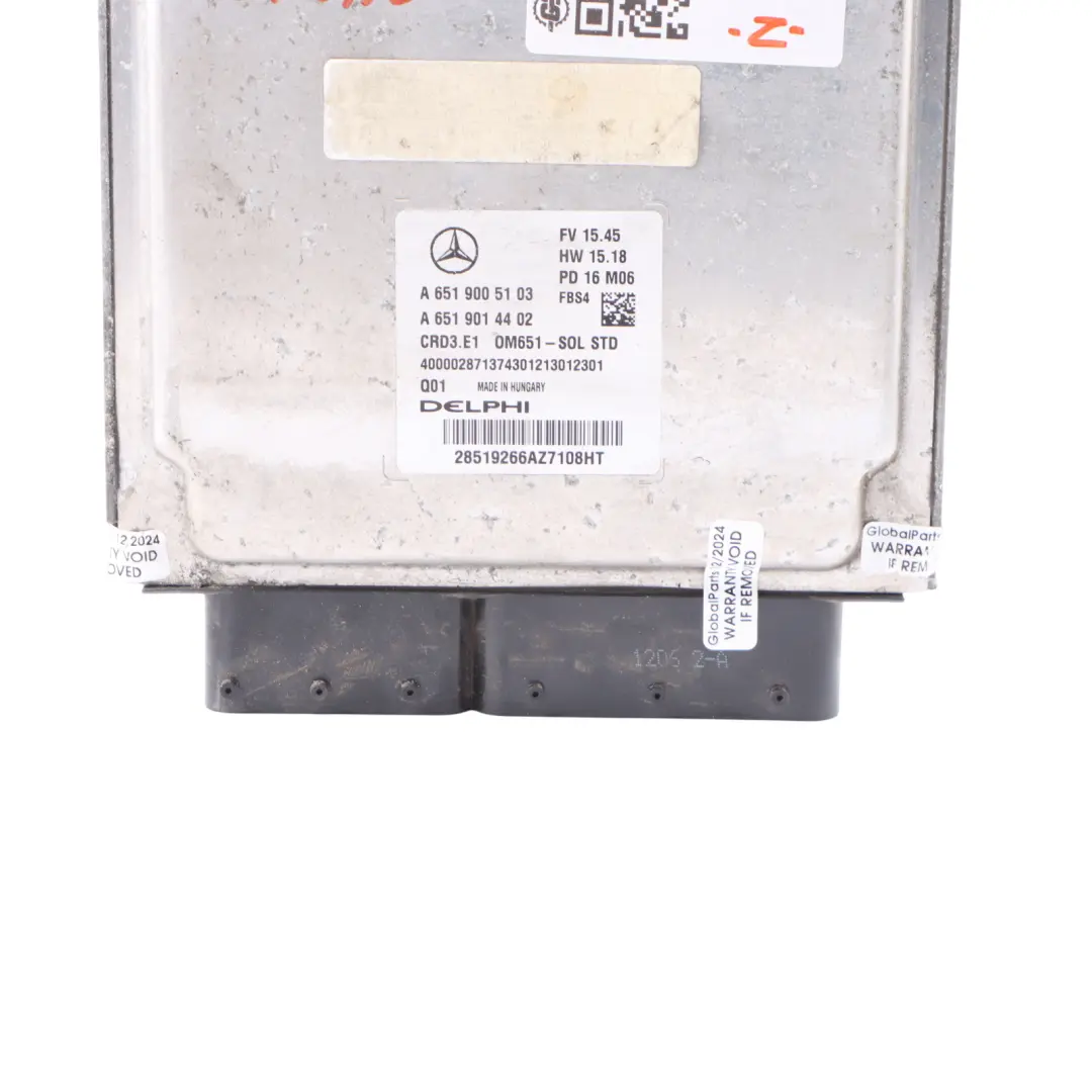 A200 W176 2.1L OM651.930 Engine Control Unit ECU Manual to Mercedes with Part number A6519005103 Mercedes A200 W176 2.1L OM651.930 Engine Control Unit ECU Manual - SKU A6519005103 - Part number A6519005103