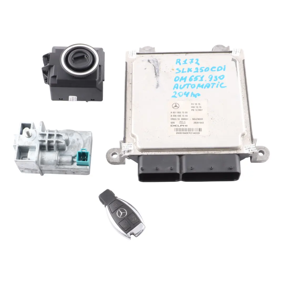 250CDI OM651.930 204HP Engine Module ECU Kit Key to Mercedes SLK R172 with Part number A6519007500 Mercedes SLK R172 250CDI OM651.930 204HP Engine Module ECU Kit Key - SKU A6519007500-20 - Part number A6519007500