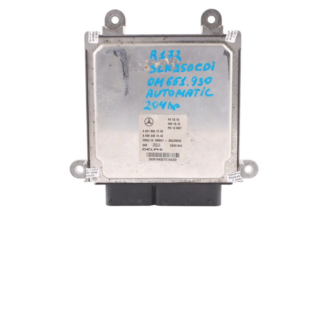 Mercedes SLK R172 250CDI OM651.930 204HP Engine Module ECU Kit Key - SKU A6519007500-20 - Part number A6519007500