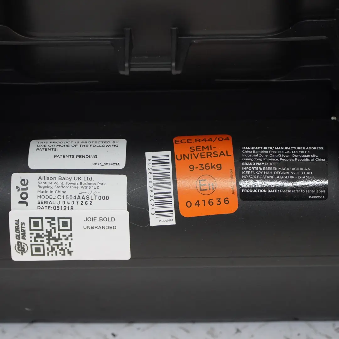  Joie Bold Seat 9-36kg Semi Universal Booster Seat Unit - SKU JOIE-BOLD - Part number JOIE-BOLD