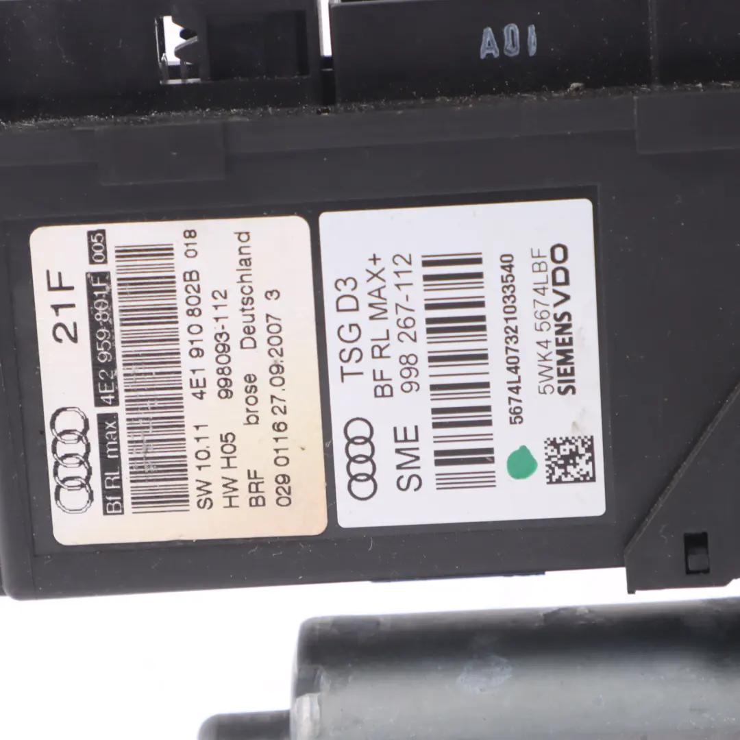 Audi A8 S8 D3 Window Lifter Motor Regulator Front Left N/S Passenger - SKU RHD-4E2959801F - Part number 4E2959801F