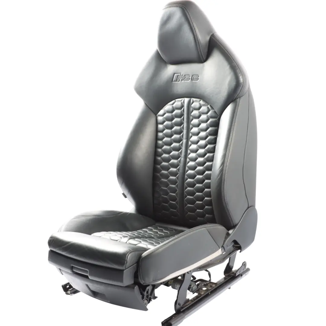Front Right O/S Interior Memory Heated Leather Soul Black to Audi RS6 C7 Avant Seat with Part number 4G0881806AM Audi RS6 C7 Avant Seat Front Right O/S Interior Memory Heated Leather Soul Black - SKU RHD-4G0881806AM - Part number 4G0881806AM