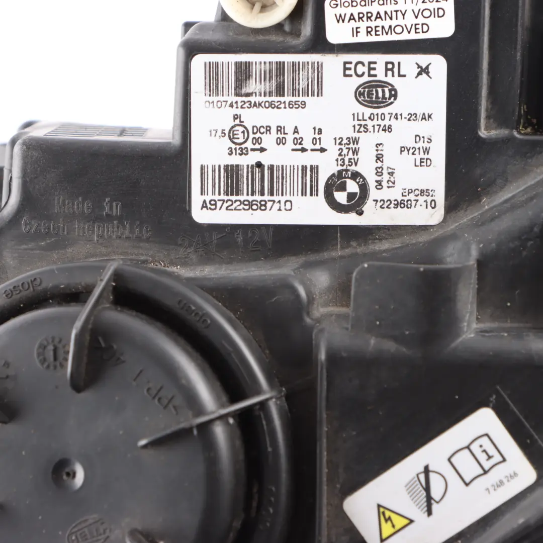 Bi-Xenon Headlight Headlamp Lamp Light Front Left N/S 7229687 to BMW F20 F21 with Part number 7296911 BMW F20 F21 Bi-Xenon Headlight Headlamp Lamp Light Front Left N/S 7229687 - SKU rhd-7296911-1 - Part number 7296911