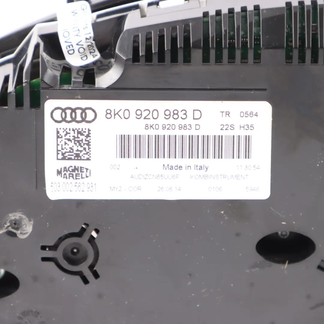 Audi RS4 B8 Instrument Cluster Speedo Clocks Meter Manual - SKU RHD-8K0920983D - Part number 8K0920983D