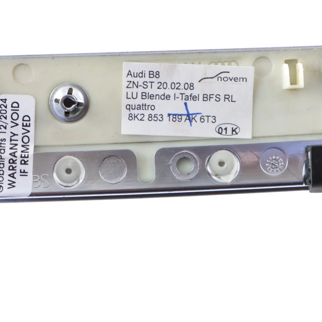 Dashboard Decor Trim Strip Quattro Badge Carbon Kit Set to Audi RS4 B8 with Part number 8K2853189AK Audi RS4 B8 Dashboard Decor Trim Strip Quattro Badge Carbon Kit Set - SKU RHD-8K2853189AK-1 - Part number 8K2853189AK