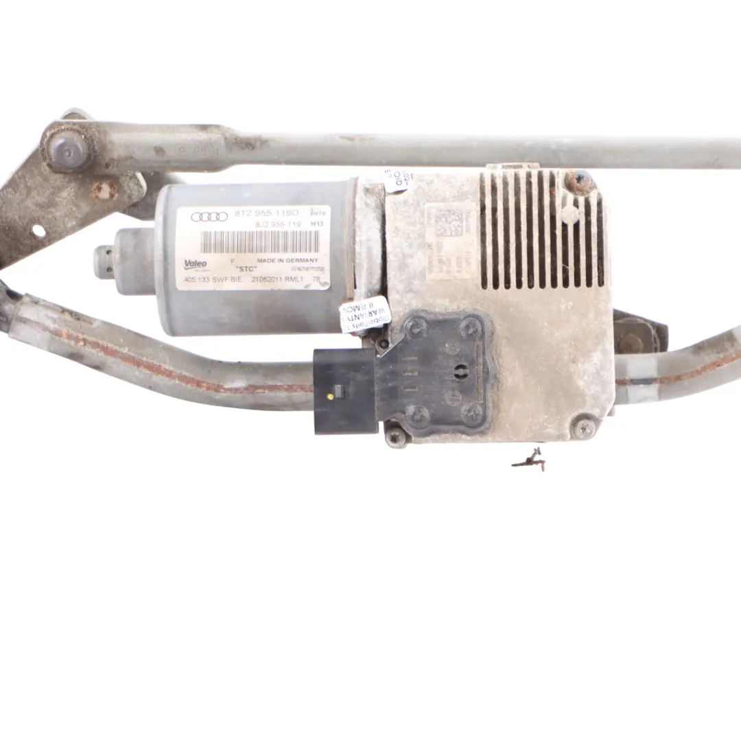 Audi A5 8T Front Windscreen Wiper Motor Linkage Mechanism - SKU RHD-8T2955023E-1 - Part number 8T2955023E