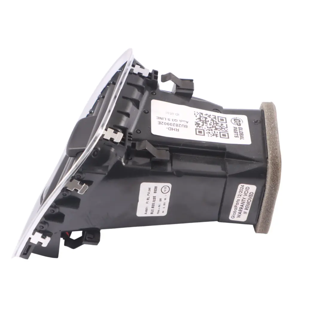 Dashboard Air Intake Front Right O/S Ventilation Grille to Audi Q3 8U with Part number 8U2820902E Audi Q3 8U Dashboard Air Intake Front Right O/S Ventilation Grille - SKU RHD-8U2820902E - Part number 8U2820902E