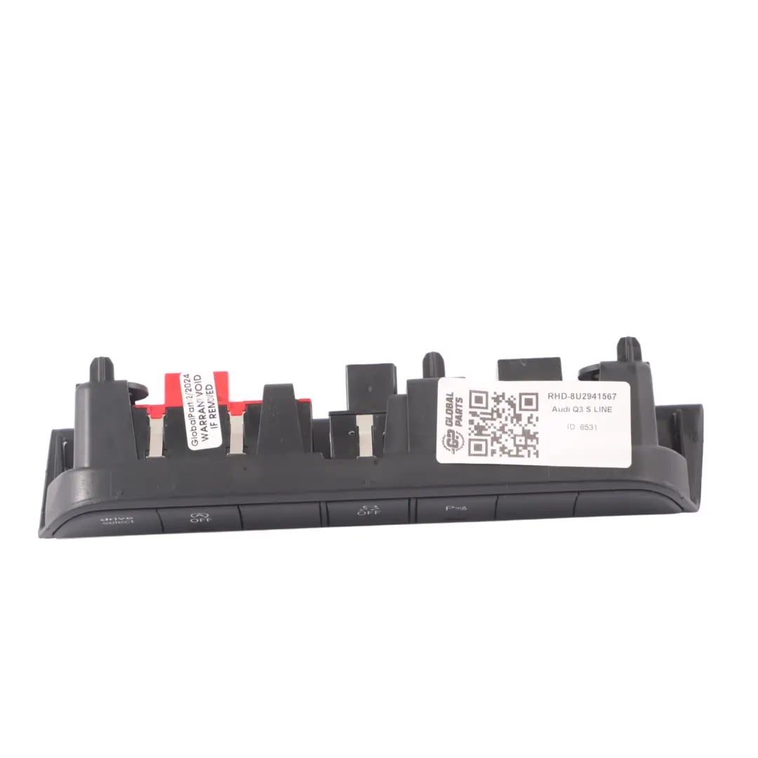 Audi Q3 8U Front Dashboard ESP PDC Switch Panel Drive Select - SKU RHD-8U2941567 - Part number 8U2941567