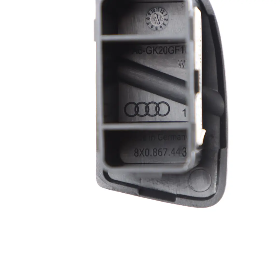 Audi A1 8X Panneau Garniture Bouton Porte Avant Gauche - SKU 8X0867443 - Numéro de pièce 8X0867443