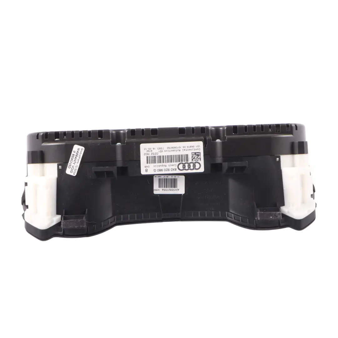 Audi A1 8X Petrol Instrument Cluster Clocks Speedo Meter Automatic 8X0920980F - SKU RHD-8X0920980G - Part number 8X0920980G