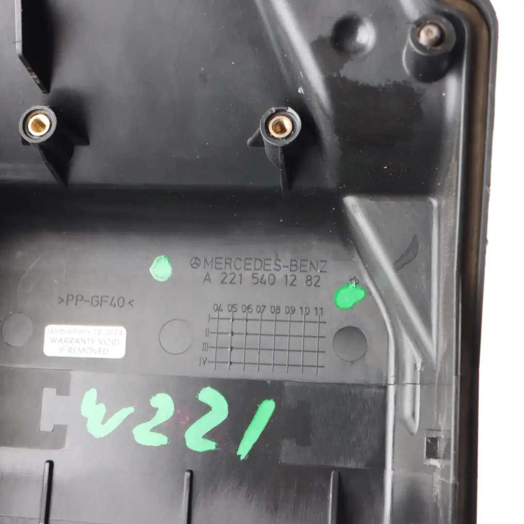 Mercedes C216 W221 Under Engine Hood Bonnet Fuse Box Cover Trim - SKU RHD-A2215401282 - Part number A2215401282