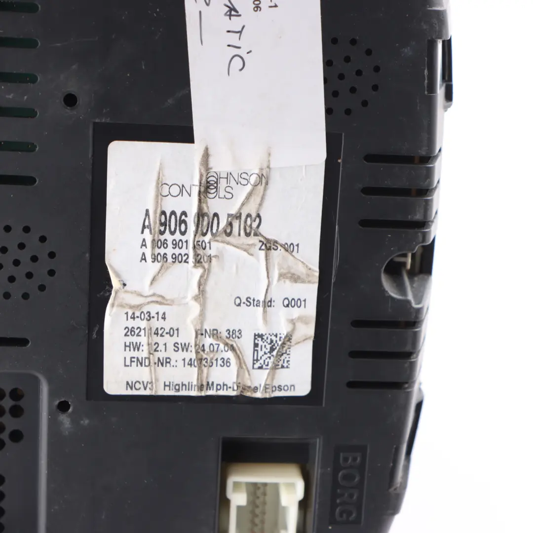 Mercedes W906 Diesel Instrument Cluster Speedo Clocks Automatic - SKU RHD-A9069005102-1 - Part number A9069005102