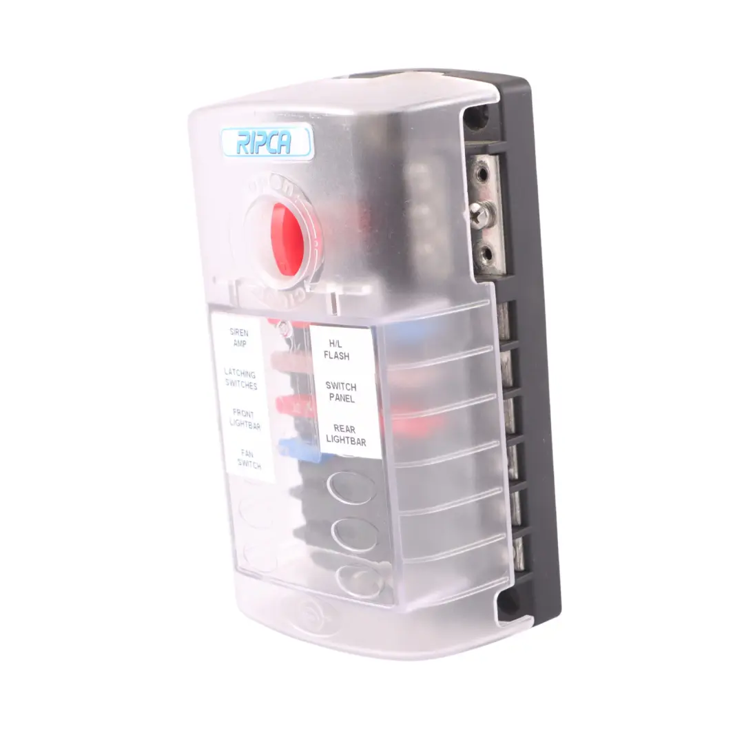  Ripca 12 Way Standard Blade Caja de fusibles Módulo de unidad eléctrica - SKU RIPCA-FUSE-BOX - Número de pieza RIPCA-FUSE-BOX