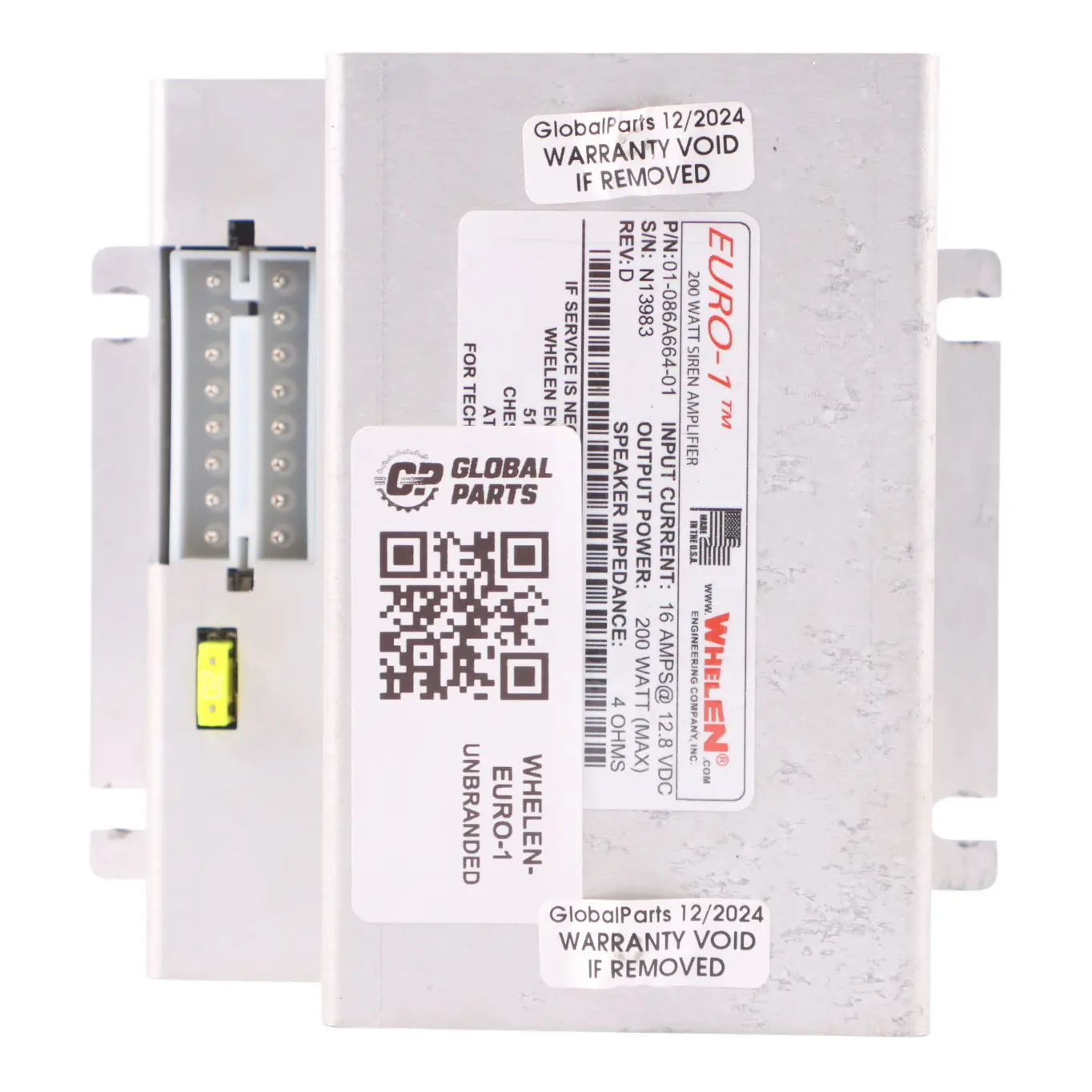 Whelen Euro-1 Vehículo Amplificador Módulo 200W 16A 01-086A664-01