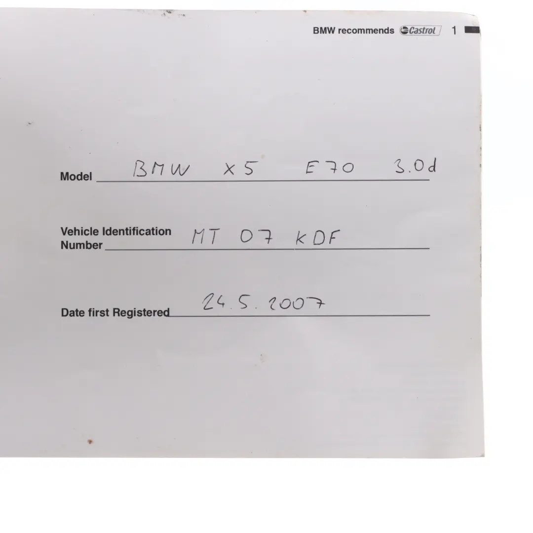  Service Booklet BMW E38 E39 E46 X5 E53 Service Inspection Book - SKU 0000974-1 - Part number 0000974