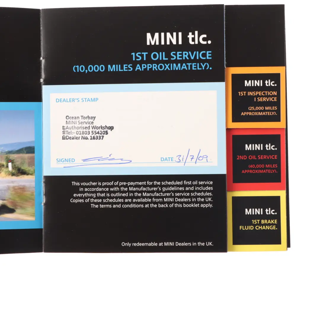 Mini R50 R52 R53 Service Booklet Owner's Handbook Set Pouch Case - SKU 0158093 - Part number 0158093