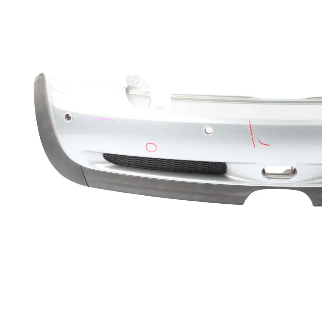 Mini R52 Cabrio Cooper S Complete Rear Bumper PDC Panel Pure Silver - 900 - SKU 0309220-PS - Part number 0309220