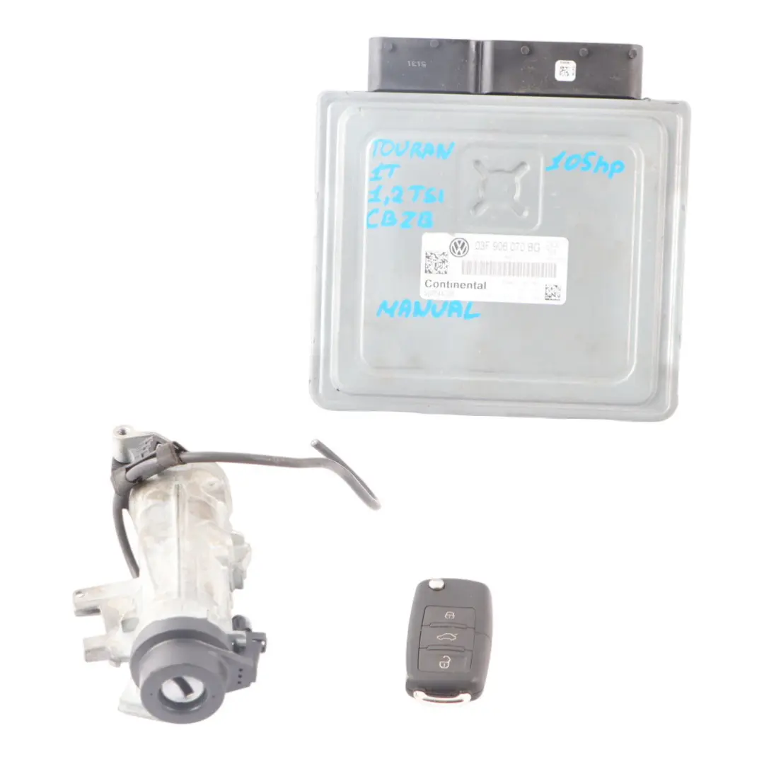 CBZB 105HP Engine ECU Kit Lock + Key to Volkswagen Touran 1T 1.2 TSI with Part number 03F906070BG Volkswagen Touran 1T 1.2 TSI CBZB 105HP Engine ECU Kit Lock + Key - SKU 03F906070BG-1 - Part number 03F906070BG