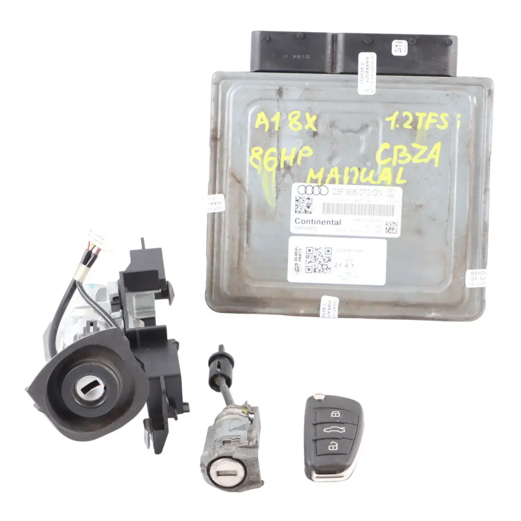 CBZA 86HP Engine ECU Kit Ignition + Key Manual to Audi A1 8X 1.2 TFSI with Part number 03F906070GN Audi A1 8X 1.2 TFSI CBZA 86HP Engine ECU Kit Ignition + Key Manual - SKU 03F906070GN-1 - Part number 03F906070GN