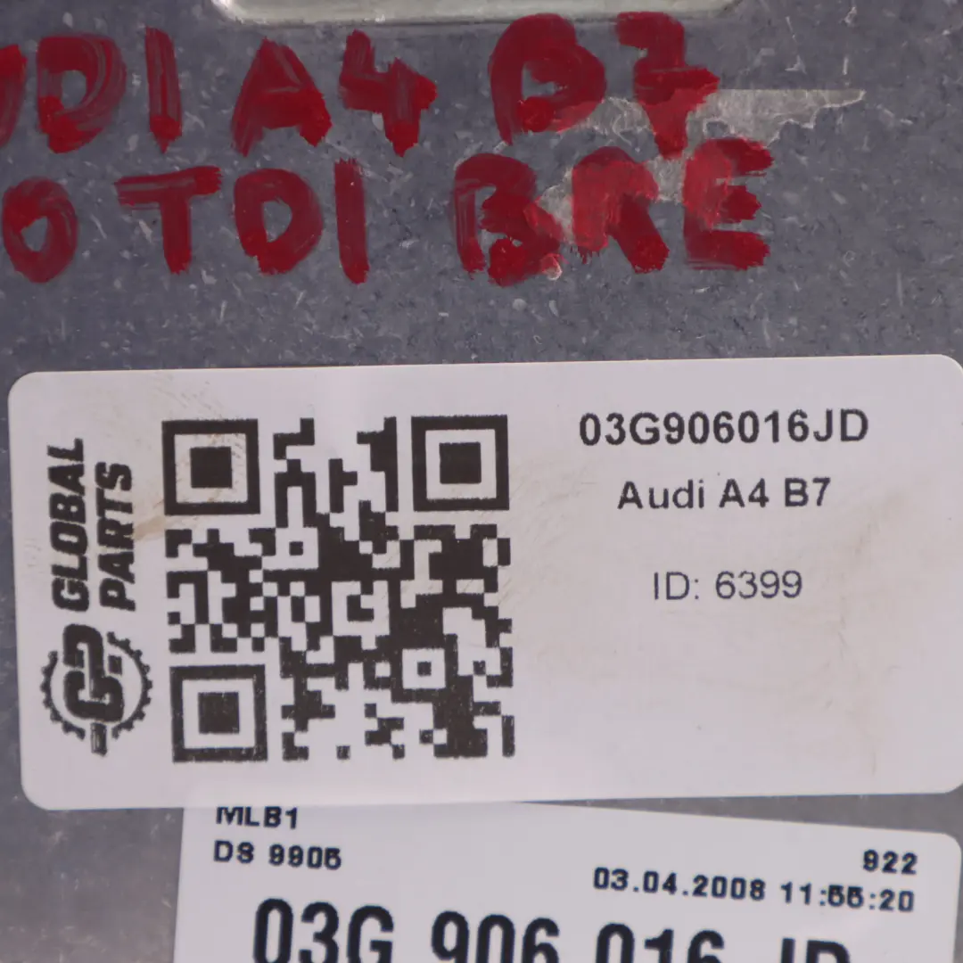 Manuel module ECU l'unité contrôle moteur diesel pour Audi A4 B7 2.0 TDI à propos du numéro de pièce 03G906016JD Audi A4 B7 2.0 TDI Manuel module ECU l'unité contrôle moteur diesel - SKU 03G906016JD - Numéro de pièce 03G906016JD