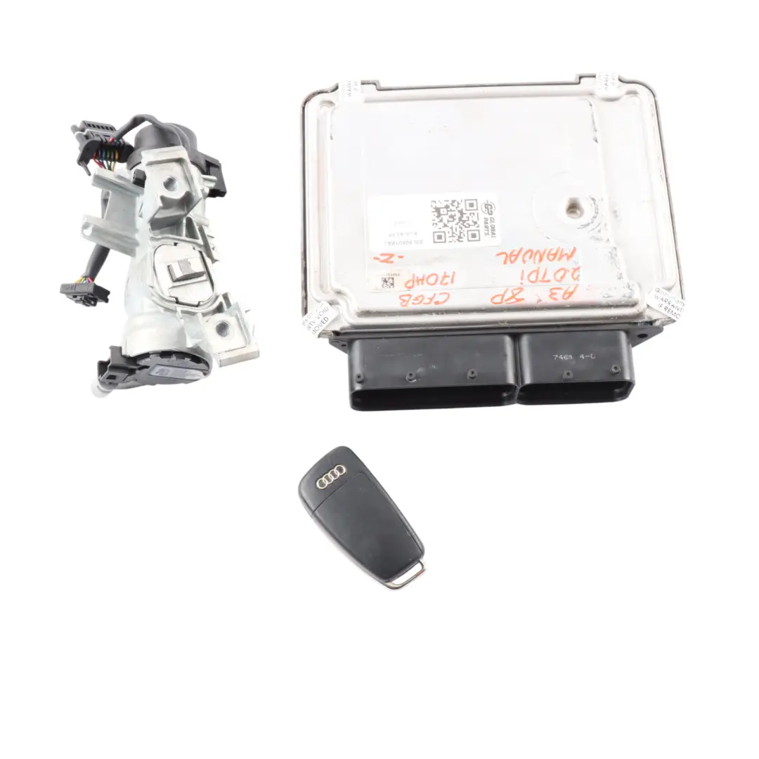 Audi A3 8P 2.0 TDI 170HP CFGB Engine ECU Unit Kit Key + Lock Manual - SKU 03L906018AJ - Part number 03L906018AJ