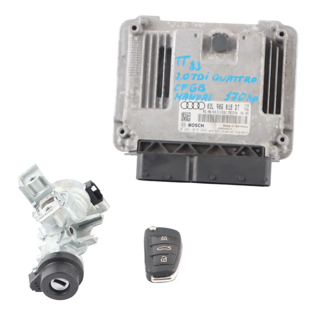 Audi TT 8J 2.0 TDI 170HP CFGB Engine ECU Unit Kit Key + Lock Manual - SKU 03L906018DT-1 - Part number 03L906018DT