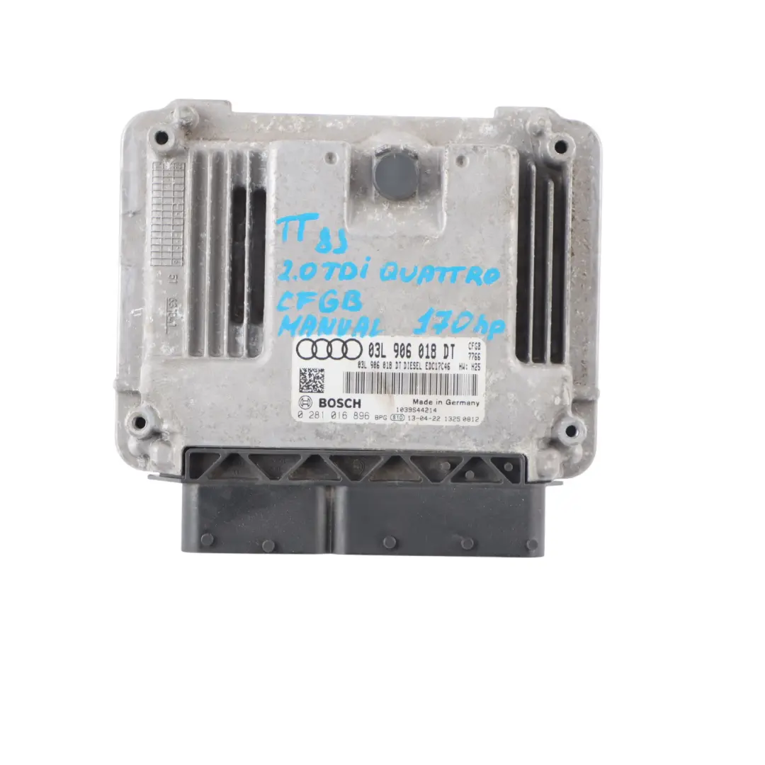 Audi TT 8J 2.0 TDI 170HP CFGB Engine ECU Unit Kit Key + Lock Manual - SKU 03L906018DT-1 - Part number 03L906018DT