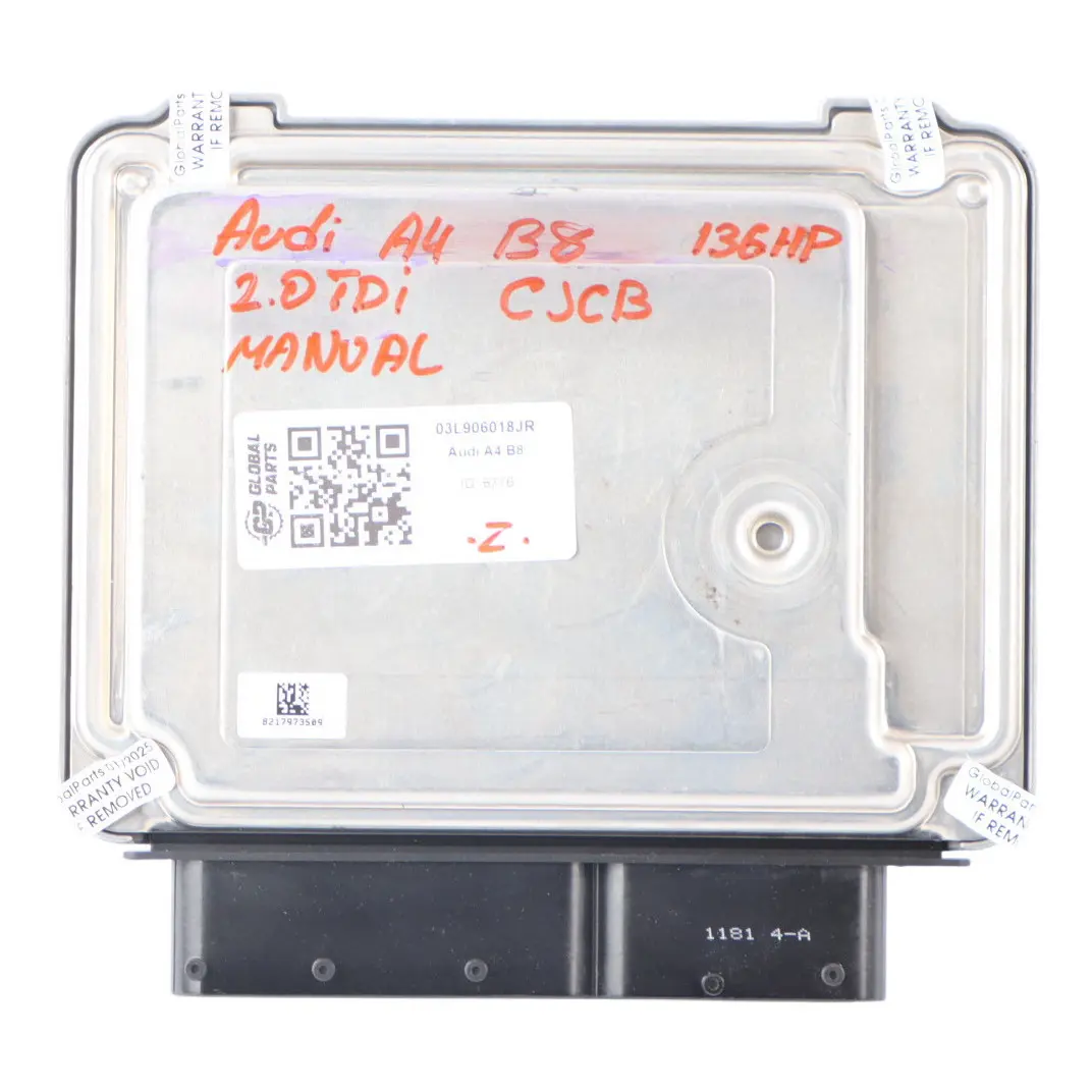 CJCB 136HP Modulo Unità Di Controllo Motore ECU per Audi A4 B8 2.0 TDI con numero di parte 03L906018JR Audi A4 B8 2.0 TDI CJCB 136HP Modulo Unità Di Controllo Motore ECU - SKU 03L906018JR - Numero di parte 03L906018JR