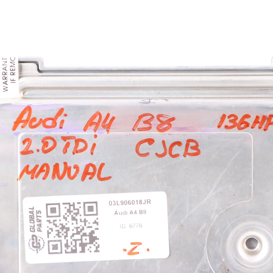 CJCB 136HP Módulo De Unidad De Control Motor ECU para Audi A4 B8 2.0 TDI con número de pieza 03L906018JR Audi A4 B8 2.0 TDI CJCB 136HP Módulo De Unidad De Control Motor ECU - SKU 03L906018JR - Número de pieza 03L906018JR