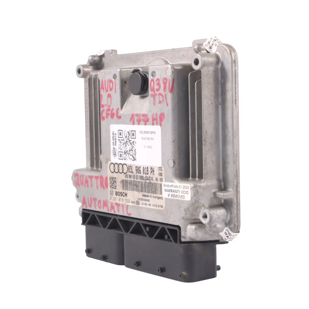Audi Q3 8U 2.0 TDI CFGC 177HP Quattro Motorsteuergerät ECU - SKU 03L906018PH - Teilenummer 03L906018PH