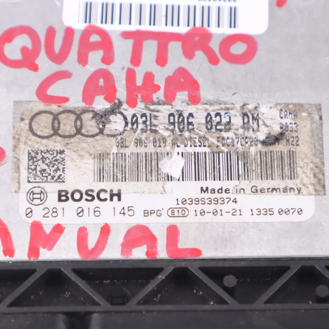Audi A4 B8 2.0TDI CAHA Quattro Motore ECU Kit Accensione 2 Chiave - SKU 03L906022RM-1 - Numero di parte 03L906022RM