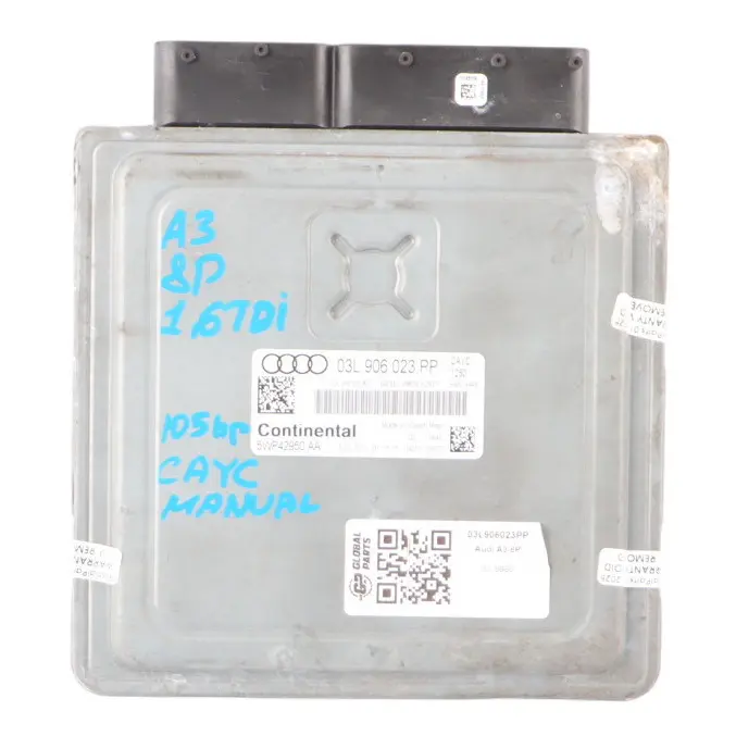105HP CAYC Diesel Engine Control Unit ECU Module to Audi A3 8P 1.6 TDI with Part number 03L906023PP Audi A3 8P 1.6 TDI 105HP CAYC Diesel Engine Control Unit ECU Module - SKU 03L906023PP - Part number 03L906023PP