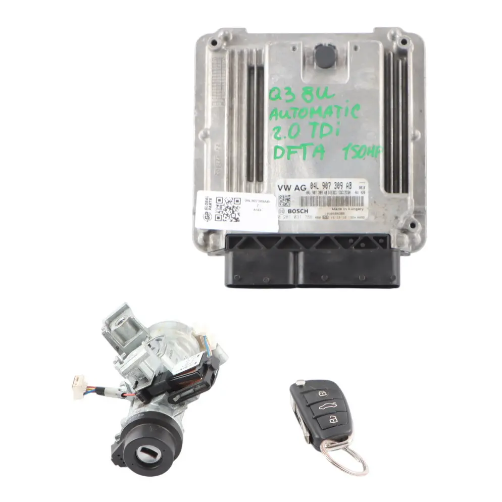 DFTA 150HP Quattro Engine ECU Kit Ignition + Key to Audi Q3 8U 2.0 TDI with Part number 04L907309AB Audi Q3 8U 2.0 TDI DFTA 150HP Quattro Engine ECU Kit Ignition + Key - SKU 04L907309AB-2 - Part number 04L907309AB