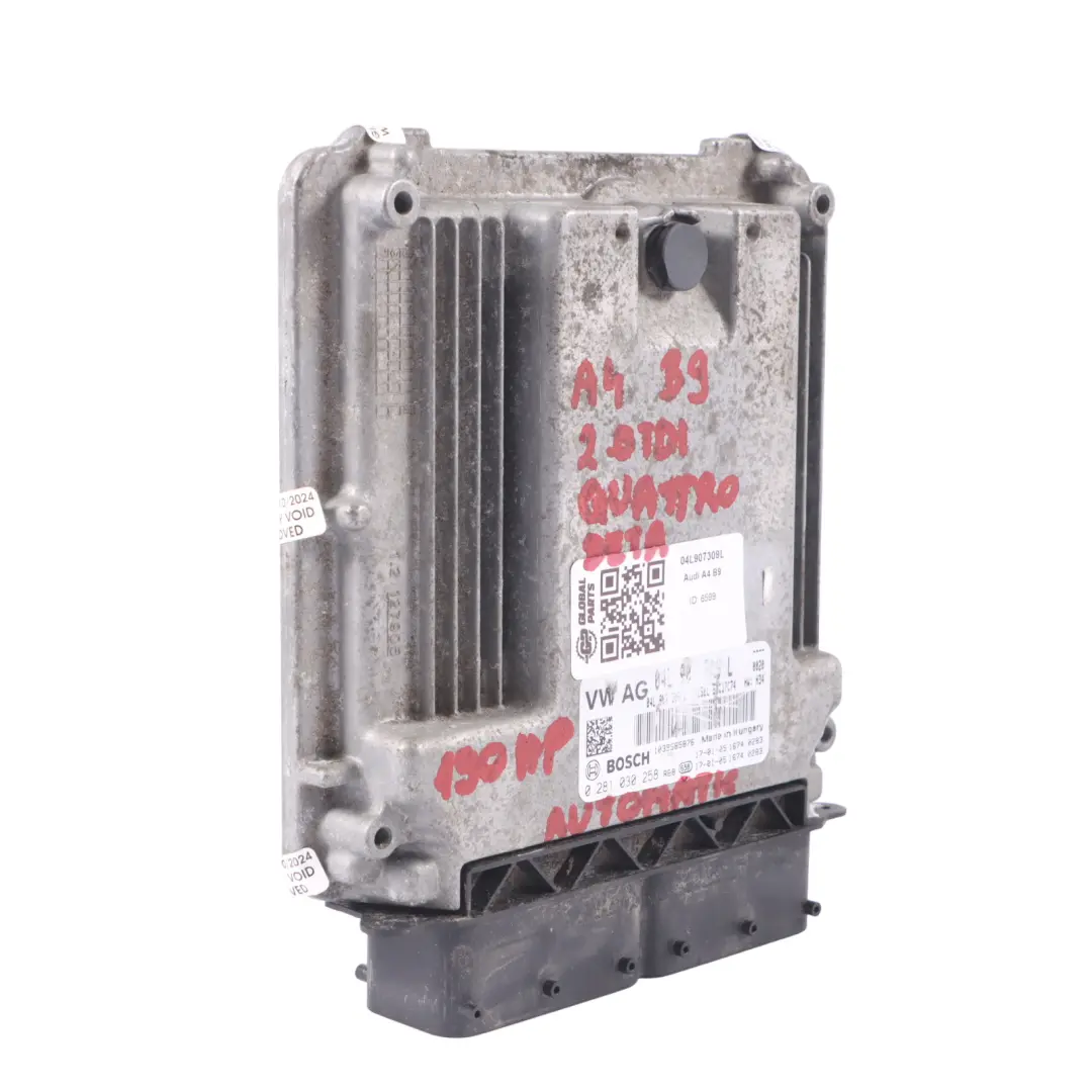 Audi A4 B9 2.0 TDI DETA Quattro Engine Control Unit ECU Automatic - SKU 04L907309L - Part number 04L907309L