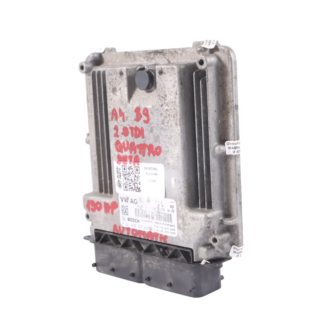 Audi A4 B9 2.0 TDI DETA Quattro Engine Control Unit ECU Automatic - SKU 04L907309L - Part number 04L907309L