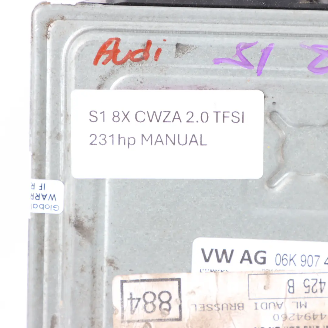 CWZA 231HP Quattro Unidad De Control Motor ECU 06K907425C para Audi S1 8X 2.0 TFSI con número de pieza 06K907425B Audi S1 8X 2.0 TFSI CWZA 231HP Quattro Unidad De Control Motor ECU 06K907425C - SKU 06K907425B - Número de pieza 06K907425B