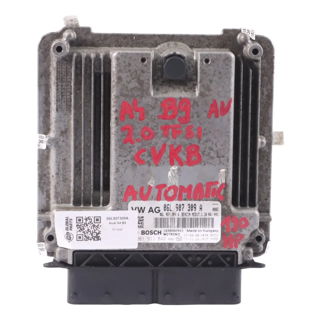 CVKB 190HP Unità controllo motore ECU Automatico per Audi A4 B9 2.0 TFSI con numero di parte 06L907309A Audi A4 B9 2.0 TFSI CVKB 190HP Unità controllo motore ECU Automatico - SKU 06L907309A - Numero di parte 06L907309A