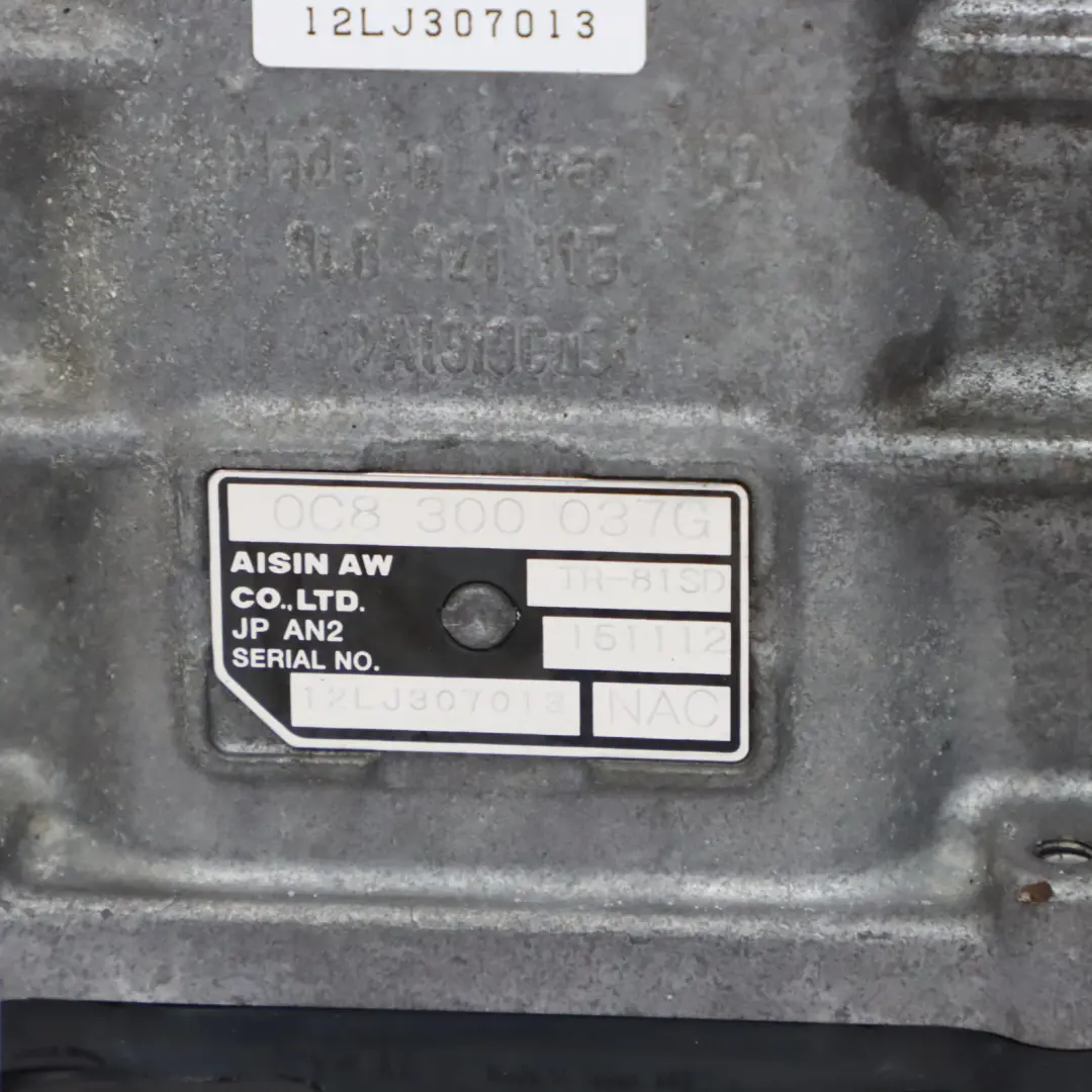 Gearbox NAC 8 Speed WARRANTY to Audi Q7 4L 3.0 TDI Quattro Automatic with Part number 0C8300037G Audi Q7 4L 3.0 TDI Quattro Automatic Gearbox NAC 8 Speed WARRANTY - SKU 0C8300037G - Part number 0C8300037G