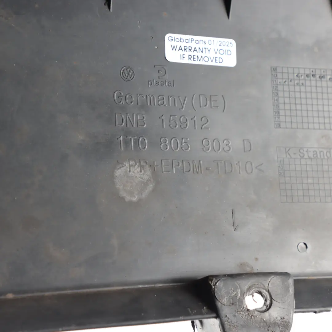 Bumper Spoiler Front Lower Lip Trim Cover to Volkswagen VW Touran 1T with Part number 1T0805903D Volkswagen VW Touran 1T Bumper Spoiler Front Lower Lip Trim Cover - SKU 1T0805903D - Part number 1T0805903D