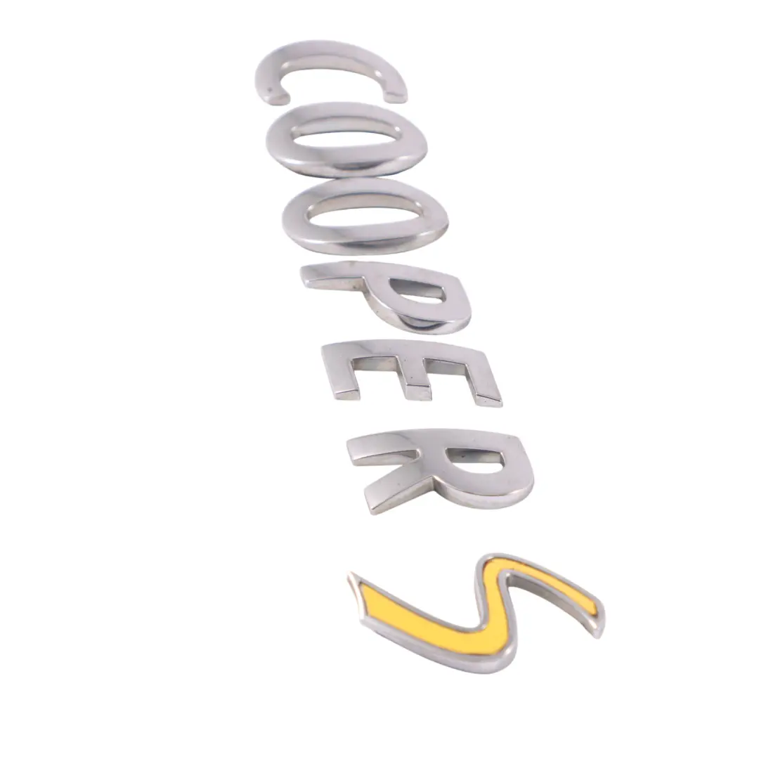 Kofferraumklappe Cooper S Schriftzug Emblem Logo für Mini Cooper R53 R55 R56 R57 mit Teilenummer 2755618 Mini Cooper R53 R55 R56 R57 Kofferraumklappe Cooper S Schriftzug Emblem Logo - SKU 2755618-3 - Teilenummer 2755618
