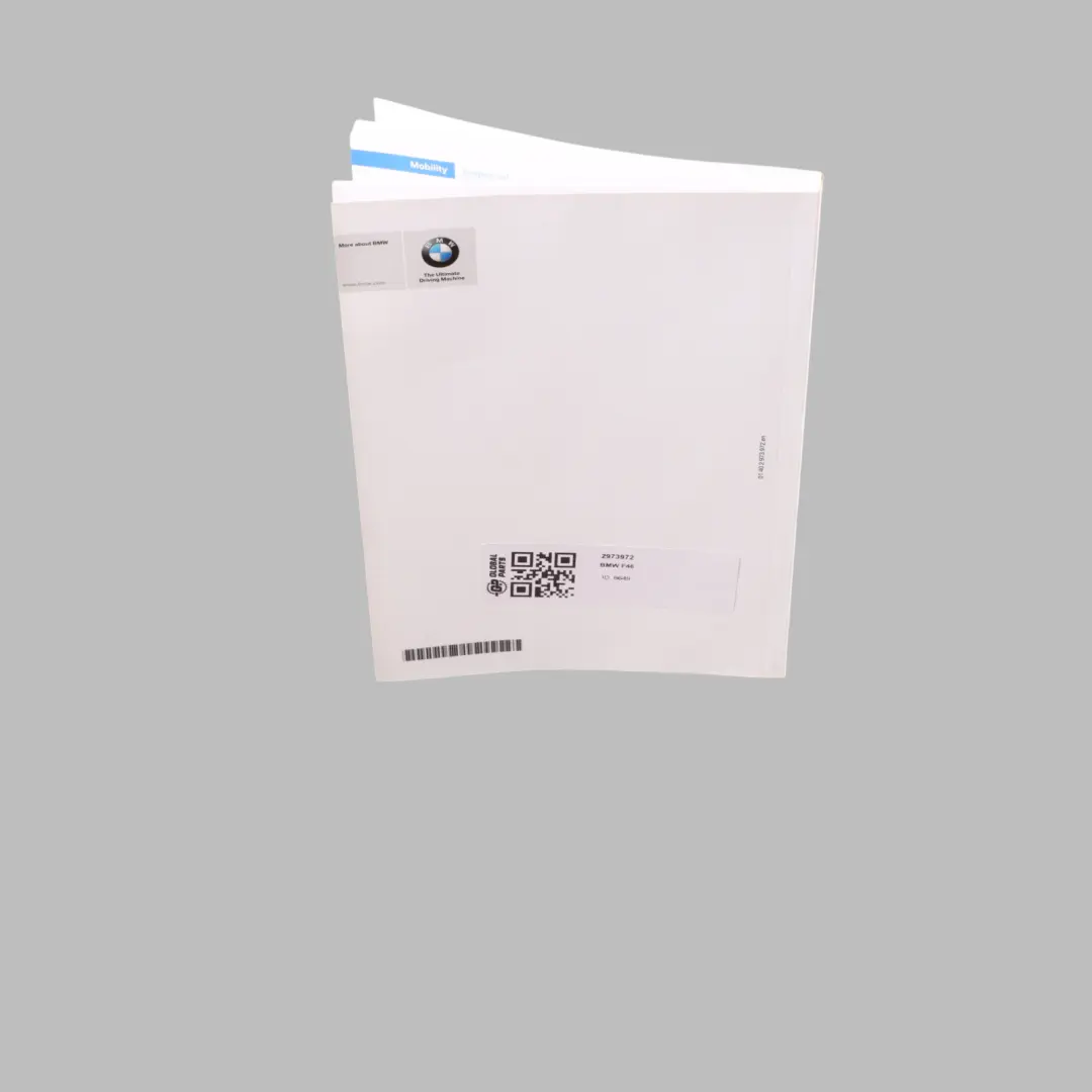 BMW F46 Gran Tourer Owner's Handbook Manual Instructions Book - SKU 2973972 - Part number 2973972