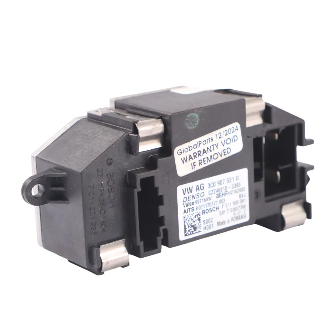 Audi Q3 8U Heater Blower Fan Motor Resistor - SKU 3C0907521G - Part number 3C0907521G