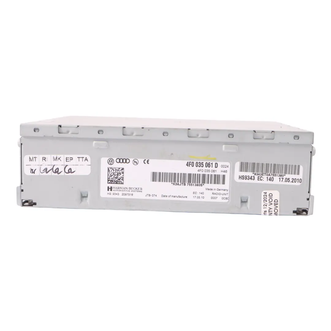 Unité de contrôle radio Harman Becker pour Audi A4 A5 A6 Q5 Q7 à propos du numéro de pièce 4F0035061D Audi A4 A5 A6 Q5 Q7 Unité de contrôle radio Harman Becker - SKU 4F0035061D - Numéro de pièce 4F0035061D